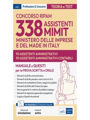 cover image of Concorso RIPAM MIMIT--90 assistenti amministrativi e 90 assistenti amministrativi contabili